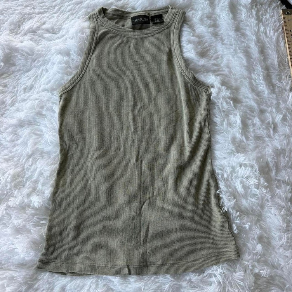 Rachel Zoe green ribbed tank top Size XS